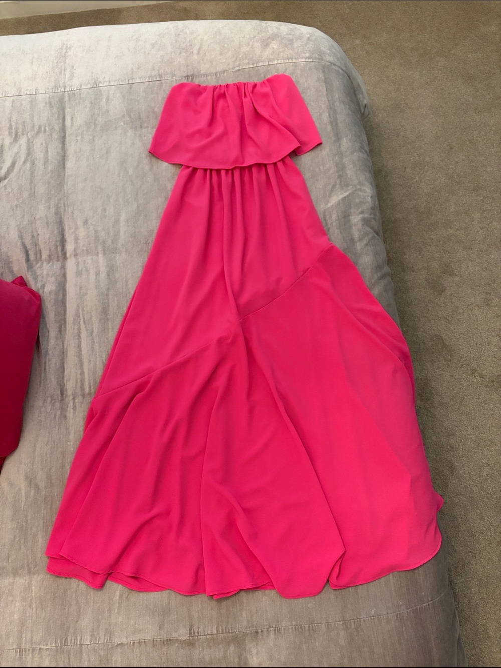 Vici Hot Pink Strapless Maxi Gown